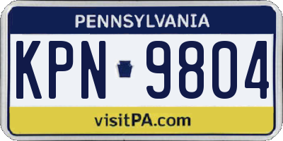 PA license plate KPN9804