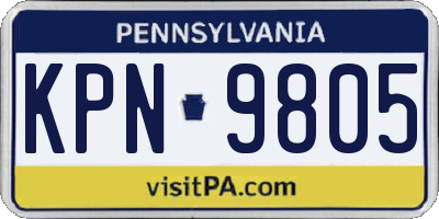 PA license plate KPN9805