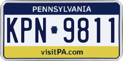 PA license plate KPN9811