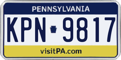 PA license plate KPN9817
