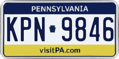 PA license plate KPN9846