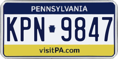PA license plate KPN9847