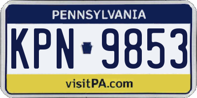 PA license plate KPN9853