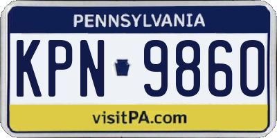 PA license plate KPN9860