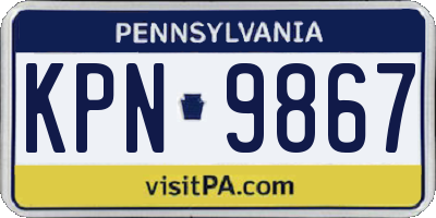 PA license plate KPN9867