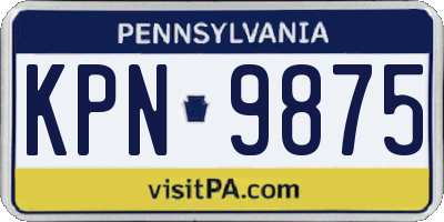 PA license plate KPN9875