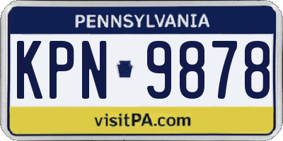 PA license plate KPN9878