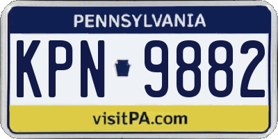 PA license plate KPN9882