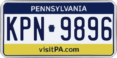 PA license plate KPN9896