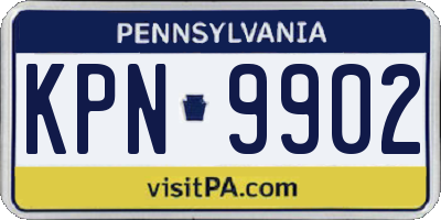 PA license plate KPN9902