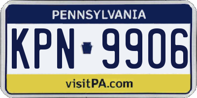 PA license plate KPN9906