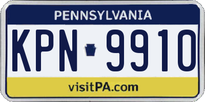 PA license plate KPN9910
