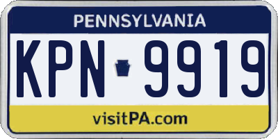 PA license plate KPN9919