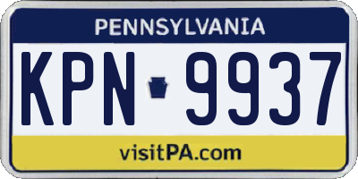 PA license plate KPN9937
