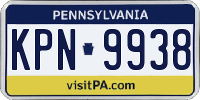 PA license plate KPN9938