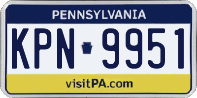 PA license plate KPN9951
