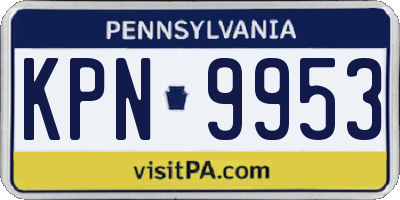 PA license plate KPN9953