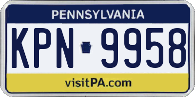 PA license plate KPN9958