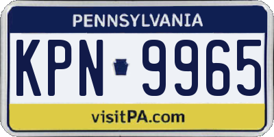 PA license plate KPN9965