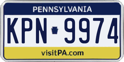 PA license plate KPN9974