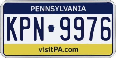 PA license plate KPN9976