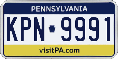 PA license plate KPN9991