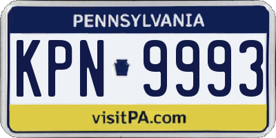 PA license plate KPN9993