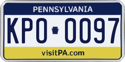 PA license plate KPO0097