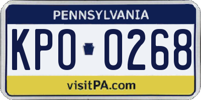 PA license plate KPO0268