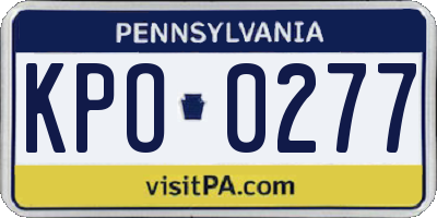 PA license plate KPO0277