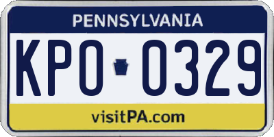 PA license plate KPO0329