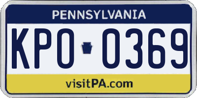 PA license plate KPO0369