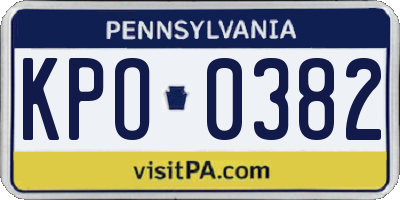 PA license plate KPO0382