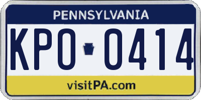 PA license plate KPO0414
