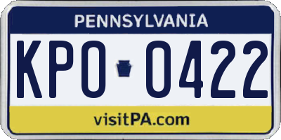 PA license plate KPO0422