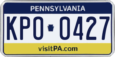 PA license plate KPO0427