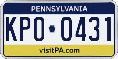 PA license plate KPO0431