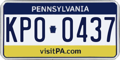 PA license plate KPO0437