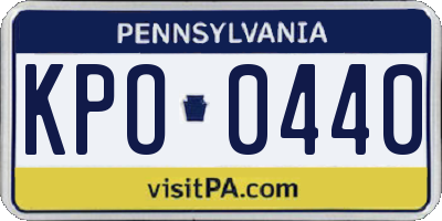 PA license plate KPO0440