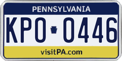 PA license plate KPO0446
