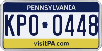 PA license plate KPO0448
