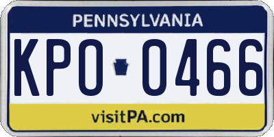 PA license plate KPO0466