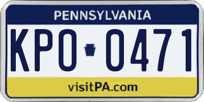 PA license plate KPO0471