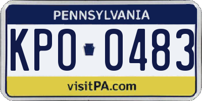 PA license plate KPO0483