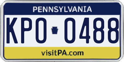 PA license plate KPO0488