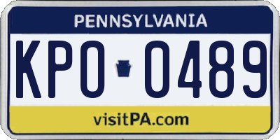 PA license plate KPO0489