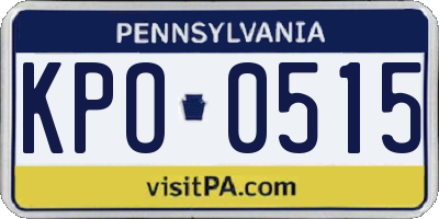 PA license plate KPO0515