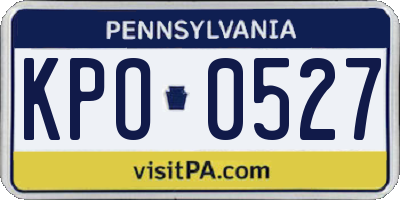 PA license plate KPO0527