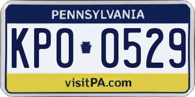 PA license plate KPO0529