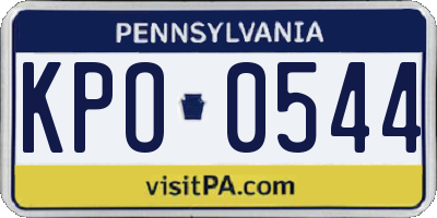 PA license plate KPO0544